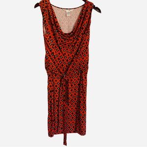 Diane Von Furstenberg Silk Tie Waist Sleeveless Dress Size 8